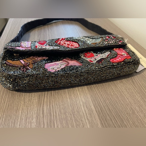 NWT Beaded Western Boots Shoulder Bag - Cowgirl Rodeo Festival Clutch - Picture 5 of 14